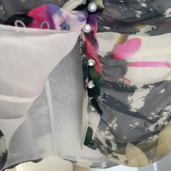 Enchanting Sheer Blouse by TULEH with Ethereal Abstract Print - Picture 5 of 12